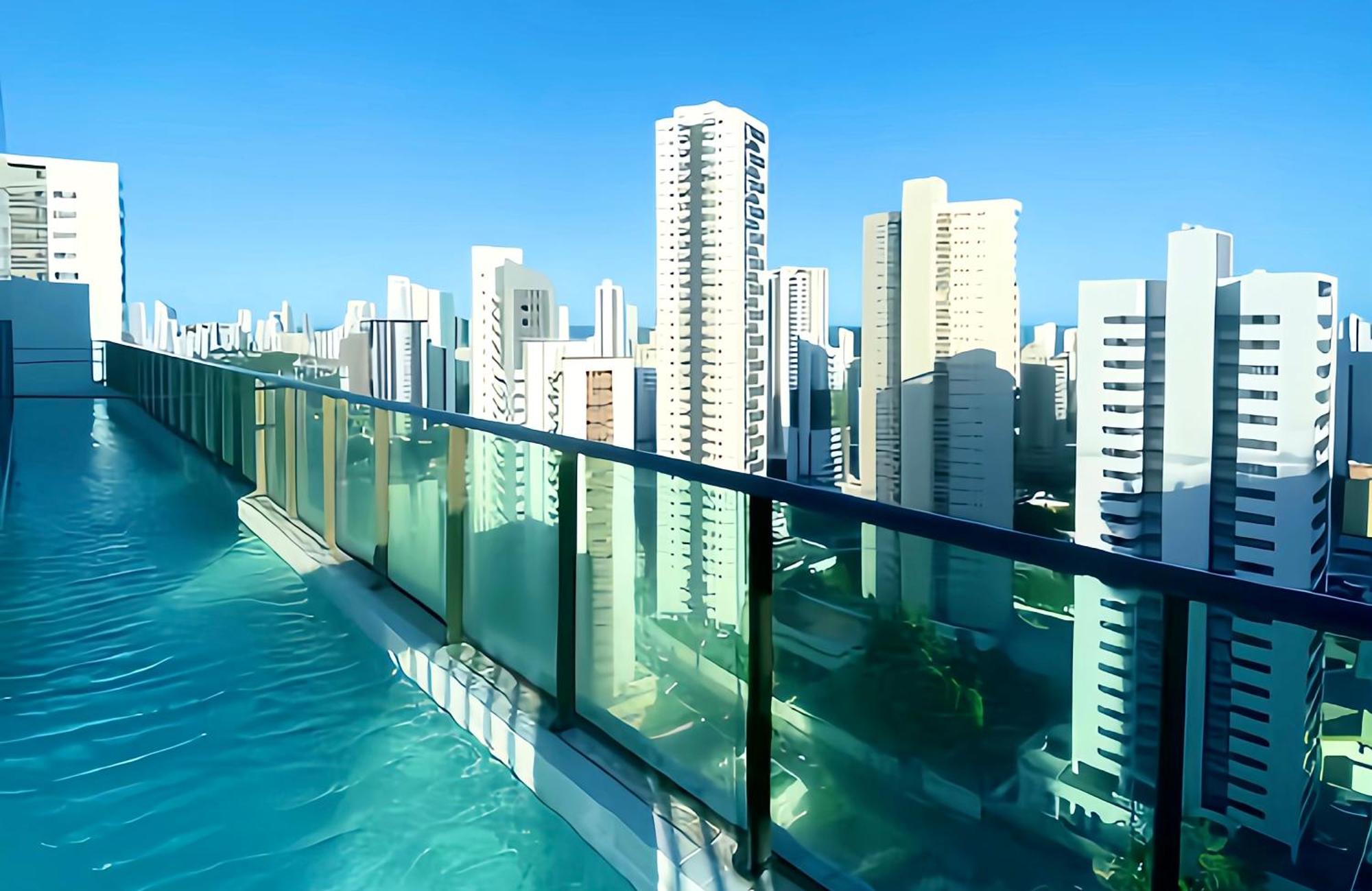 Flat Piscina No Rooftop Aluguel Temporada Em 헤시피 외부 사진
