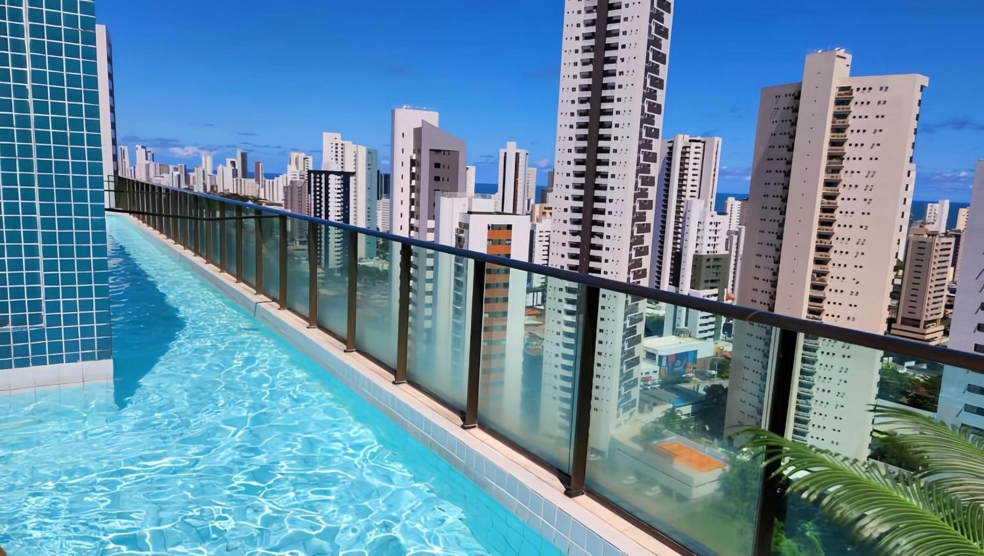 Flat Piscina No Rooftop Aluguel Temporada Em 헤시피 외부 사진
